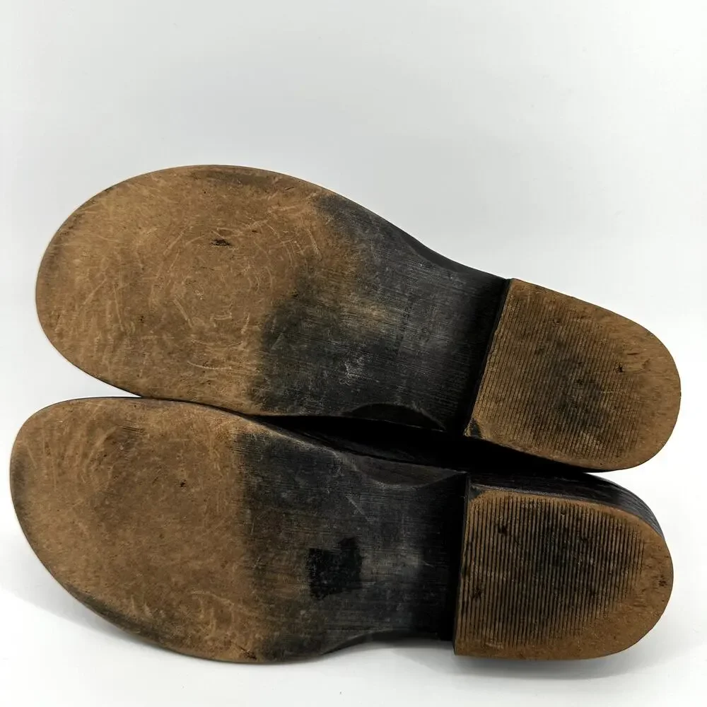 Free People Mont Blac Sandals Flats Open Toe Side Cut Outs Leather Black 39 8.5